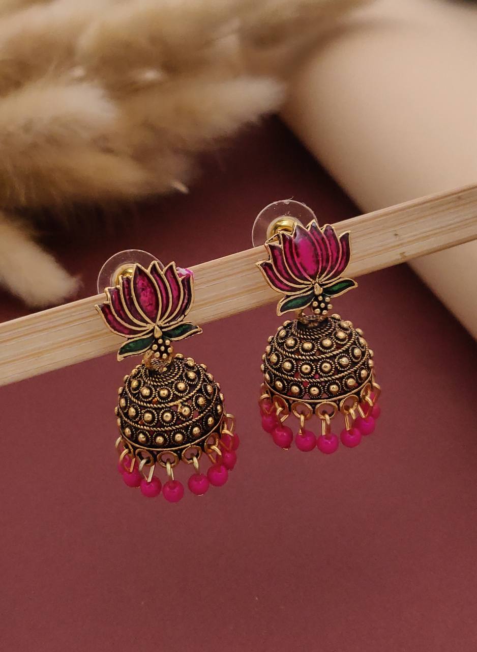 Meenakari Jhumka Earrings