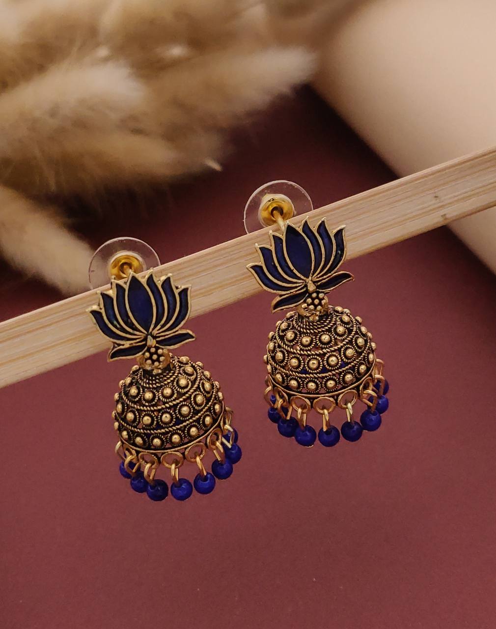 Meenakari Jhumka Earrings
