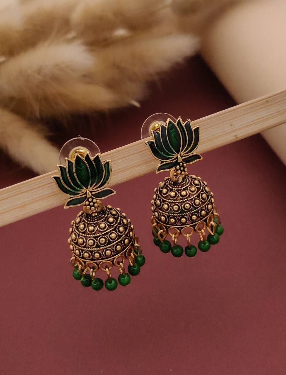 Meenakari Jhumka Earrings