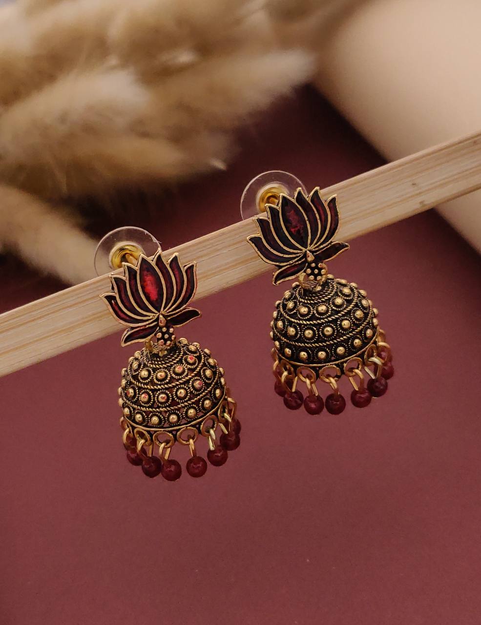 Meenakari Jhumka Earrings