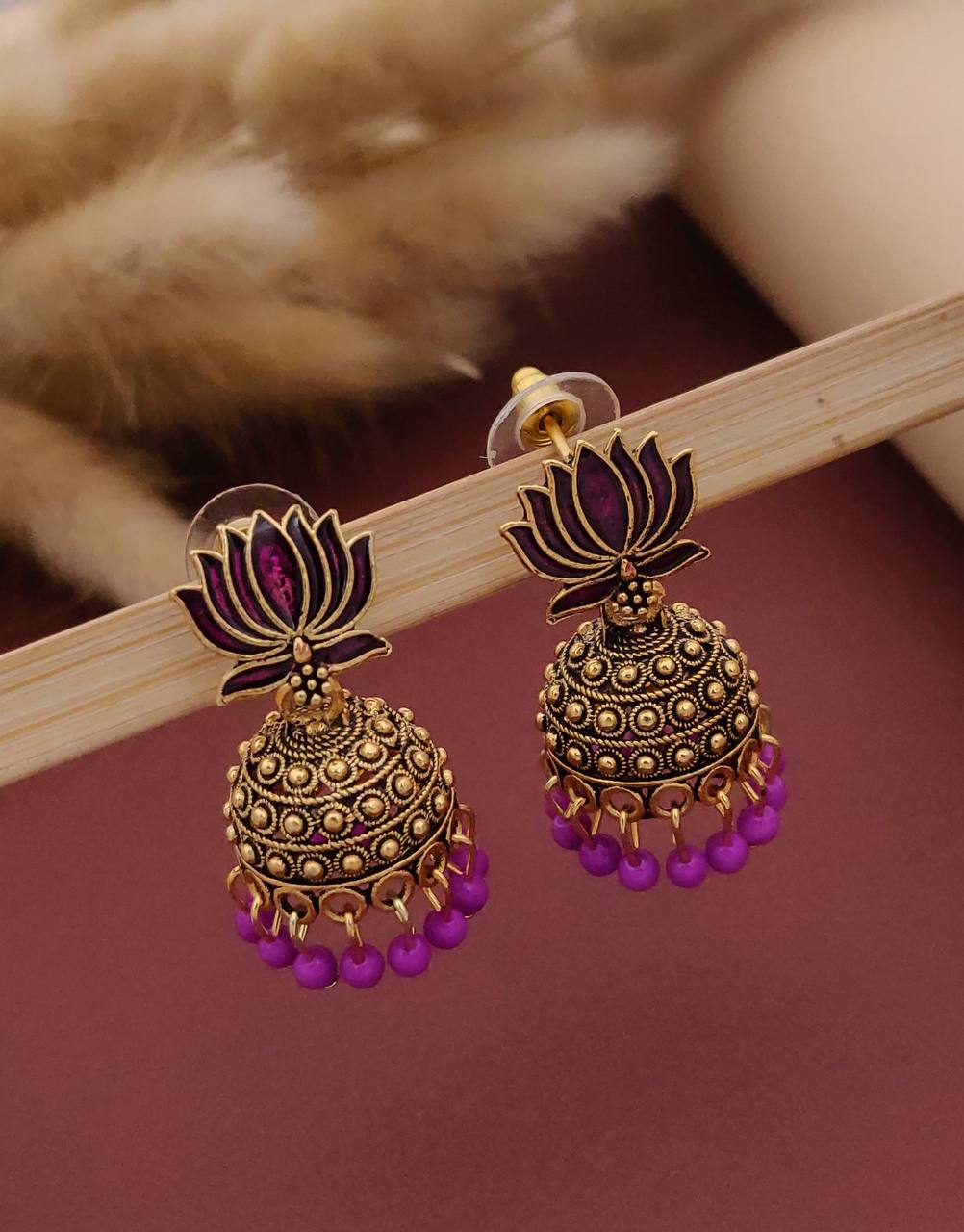 Meenakari Jhumka Earrings