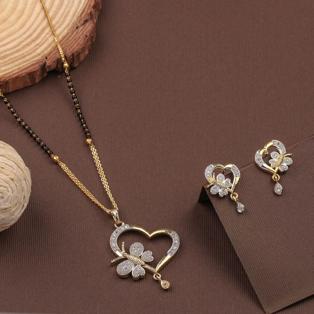 The Monarch Heart Mangalsutra & Earring Set