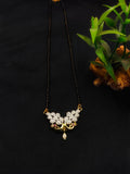 Twin Peacock American Diamond Mangalsutra with Floral Filigree Pendant