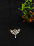 Traditional Twin Peacock CZ Mangalsutra with Ruby Accents